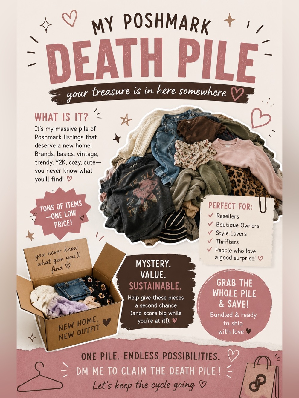 DEATH PILE MYSTERY BOX - YOU WILL LOVE 💕 WOMENS CLOTHING JEWELRY HOME OFFICE ETC